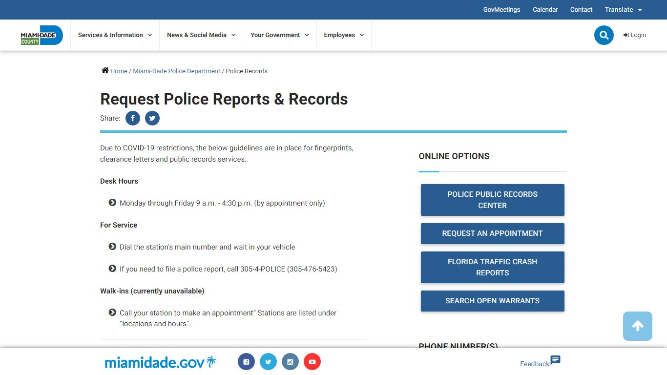 Police Records - Miami-Dade County